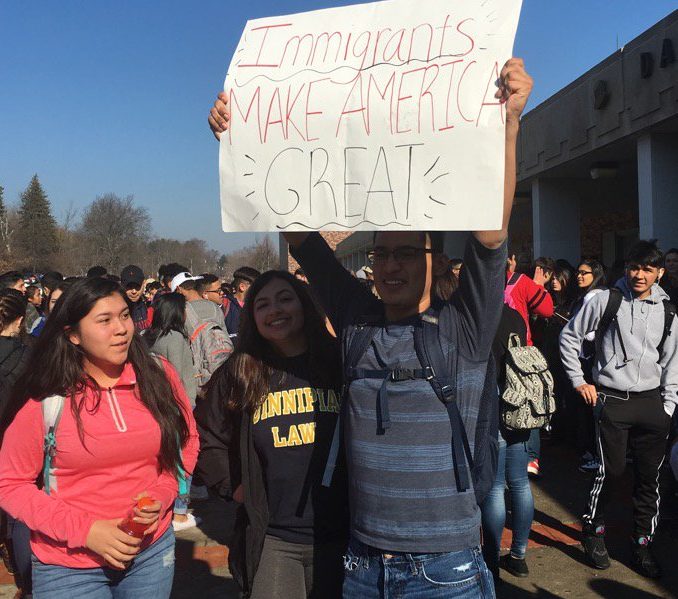 Students walked out of school Thursday, Feb. 23, in protest of state authorities not charging a man who made news last month for yelling at students about immigration, on school grounds. About 300 students, administrators said, participated in the peaceful protest and most eventually returned to class. There were reports, however, of outliers who weren't protesting as much as just using the incident as an excuse to cut class.