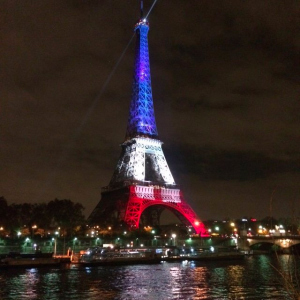 The Eiffel Tower glows France’s flag colors to show unity after the Nov. 13 attacks in Paris.