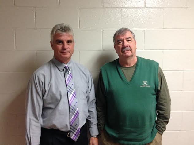 Shaun Ratchford, left, and Harry Trohalis have  			been honored by the Danbury Old Timers Association for their contributions to Danbury 				athletics. Both were athletes at DHS and went 	        		on to coach: Ratchford coaches baseball and Trohalis 			used to coach softball.