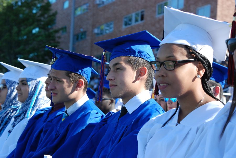 Members of the Class of 2016 listen to speakers at the 51st commencement exercise at DHS.