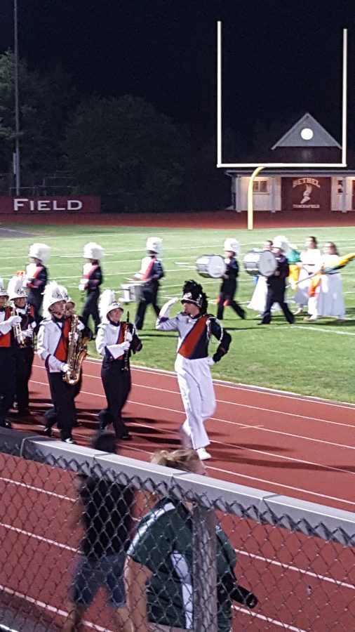 The DHS Marching Band went into action Saturday, Sept. 10 at Bethel and marched in step to win.