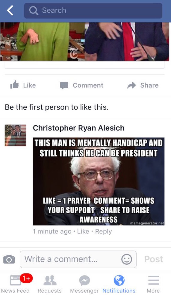 One Facebook feed thats amuck with posts about the past presidential election. (Picture creds to Rachel Carr)