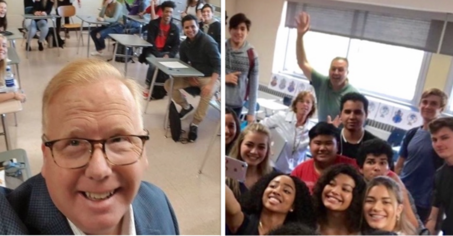 After each presentation, both Mayor Mark Boughton and Al Almeida stopped to take a selfie with the students. 
Photo on the right provided by Mayor Mark Boughton.
Photo on the left provided by Tylynn Ith.