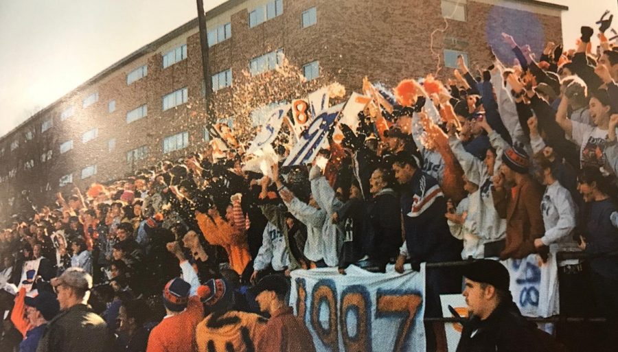 A photo of the DHS pep rally in 1997. 