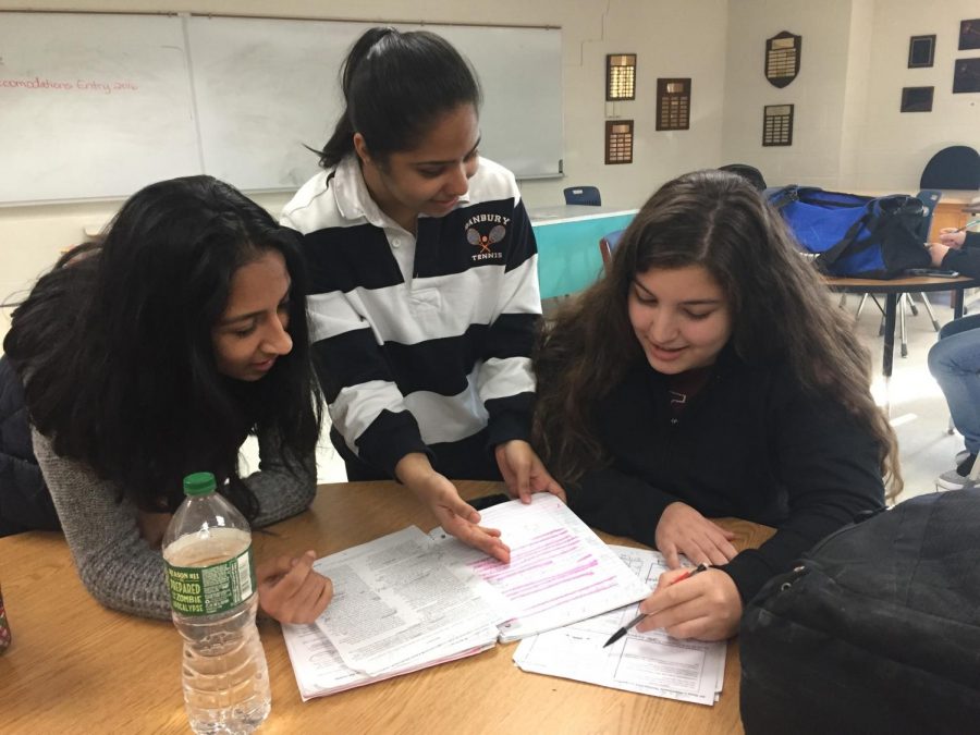 Students working at the tutoring center.