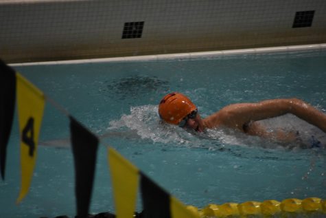 Daniel Simmons swimming freestyle at the CIAC LL Trials.