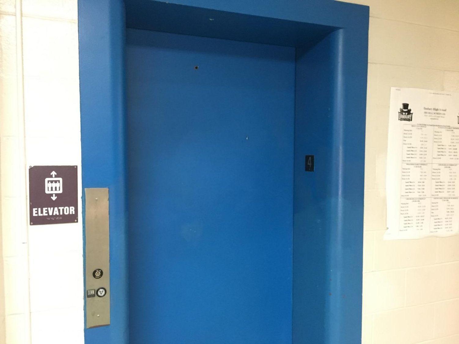 The C and D elevators are out-of-service until further notice, according to Principal Dan Donovan.