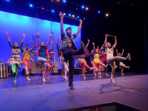 Cast members of DHS Productions of Gpdspell rehearse this week. The musical opens Thursday, April 4. Performances are April 4 at 7 p.m., April 5 at 7:30 p.m., and April 6 at 1 p.m. and 7:30 p.m. Tickets will be available for purchase on the nights of the show, during 3rd block, and in the school lobby during the school day. Tickets are $10 for students K-12, and $12 for adults. 