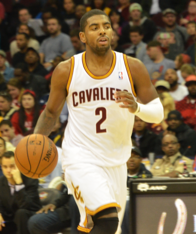 A photo of Kyrie Irving during his time with the Cavaliers, although he now plays for the Brooklyn Net