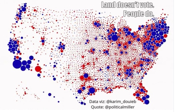 Map of mid-term election results by population