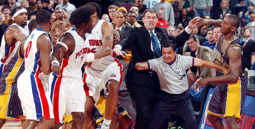 a look back at the most notorious fan-player clash in sports history: The Malice at The Palace
