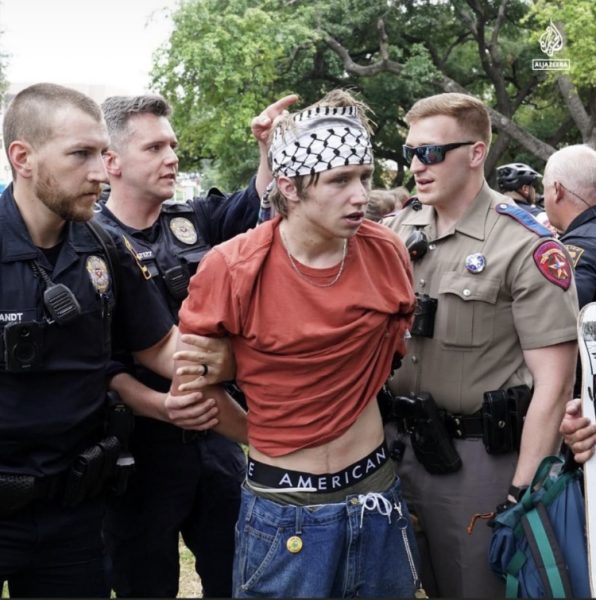 Peaceful protestor arrested 