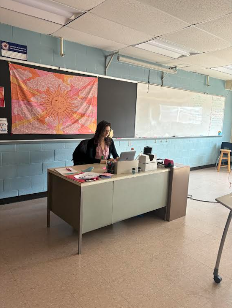 Mrs. Eriquez in her classroom