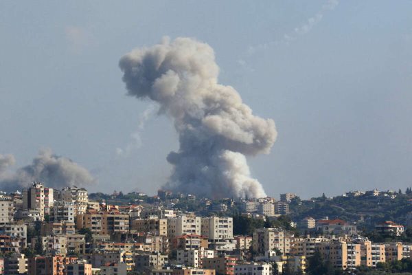 Site targeted by Israeli shelling in the southern Lebanese village of Zaita on September 23, 2024.